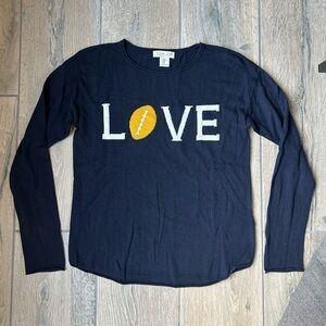Rachel Zoe Navy Football Love Sweater